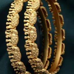 Karatcart Gold-Plated Elephant Design Bangles for Women - Set of 2-picture-47