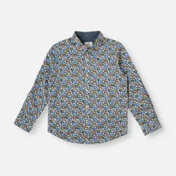 Pepe Jeans Kids Brown & Blue Floral Print Shirt-image-46