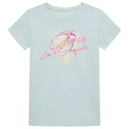 Guess Aqua Green Printed Regular Fit T-Shirt-picture-30