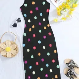 Bolly Lounge Girls Black Floral Party Dress-image-4