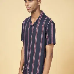 YU by Pantaloons Navy Slim Fit Printed Shirt image 3