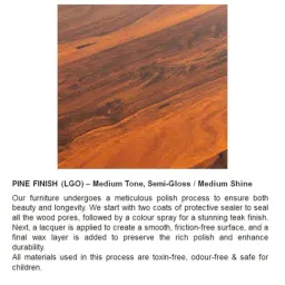 Ikiriya Aural Solid Brown Wood Bedside Table Pine Finish image 5