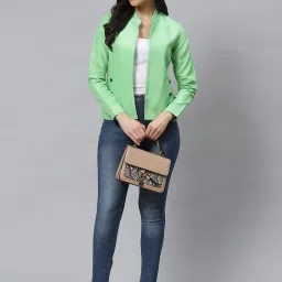 Cottinfab Green Casual Polyester Jacket image 4