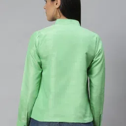 Cottinfab Green Casual Polyester Jacket image 2