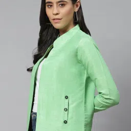 Cottinfab Green Casual Polyester Jacket image 3