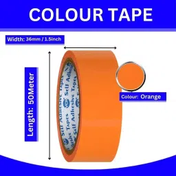VCR 50 m x 24 mm Biaxially Oriented Polypropylene Orange Color Tape, 144 Rolls Per Pack image 3