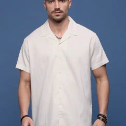 showoffff Showoff White Cotton Relaxed Fit Self Pattern Shirt-picture-44