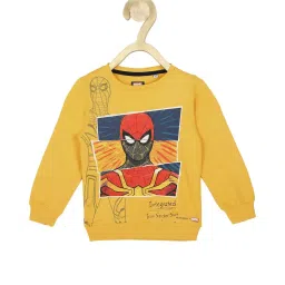 allen solly junior Allen Solly Kids Yellow Printed Full Sleeves Sweatshirt image 1