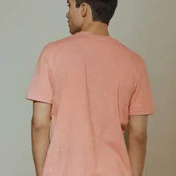 ANDAMEN Pink Melange Regular Fit Crew T-Shirt image 2