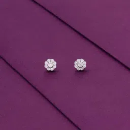 Kai Jewel Sterling Silver Chic Diamond Flower Stud Earrings for Women-image-59