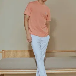 ANDAMEN Pink Melange Regular Fit Crew T-Shirt image 5