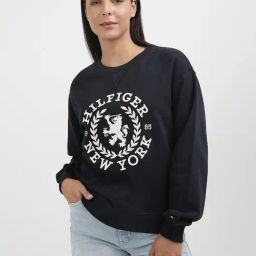 TOMMY HILFIGER Black Cotton Graphic Print Sweatshirt-picture-22