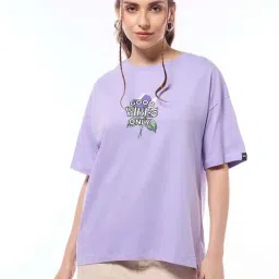 Bewakoof Purple Printed T-shirt-image-49
