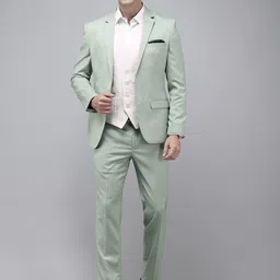 Park Avenue Super Slim Fit Self Design Notched Lapel Single-Breasted 3 Piece Suits-picture-22