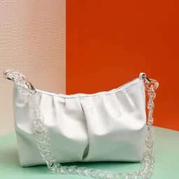 STREET 9 White Solid Purse Clutch-picture-31