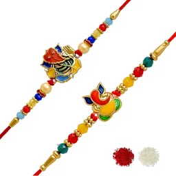 MEIRA JEWELLERY Set Of 2 Rakhi With Roli Chawal & Greetings Card-picture-36
