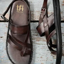 Hydes N Hues Men's Brown Back Strap Sandals-picture-36