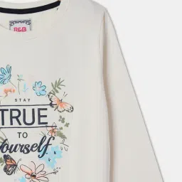 R&B Kids Off White Graphic Print Regular Fit Sweatshirt image 3