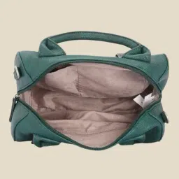Caprese Teresa Green Solid Duffle Handbag image 4