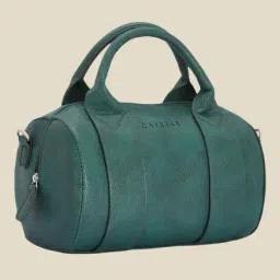 Caprese Teresa Green Solid Duffle Handbag image 2