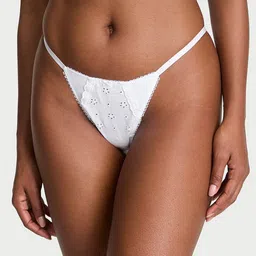 Victoria's Secret Self-Designed Pure Cotton Low-Rise Eyelet V-String Thong Briefs 11265607-image-29