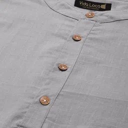 BHUVIKOO Men Grey Kurtas image 3