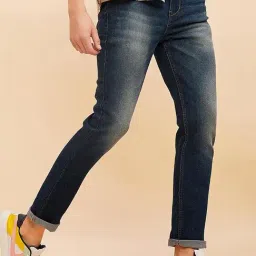 High Star Dark Blue Cotton Straight Fit Jeans-picture-22