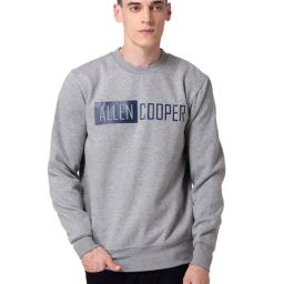 Allen cooper Grey Melange Regular Fit Printed Sweatshirt-picture-14