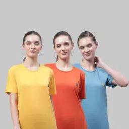 Vimal Jonney Yellow & Orange Cotton Sports T-Shirt - Pack Of 3-picture-14