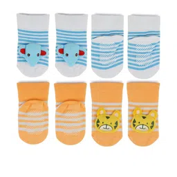 NESKA MODA 6 To 12 Months Baby Set Of 2 Pair Cotton Anti Slip Face Ankle Socks/ Booties image 3