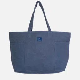AQVA Black Cotton Structured Shoulder Bag-image-8