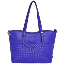 Elle Royal Blue Textured Shoulder Handbag-picture-31