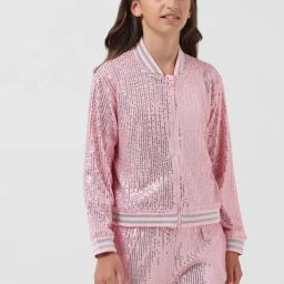VERO MODA GIRL Pink Embellished Full Sleeves Bomber Jacket-picture-41