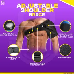 B fit Adjustable Brace for Torn Rotator Cuff (Free Size, Black) image 2