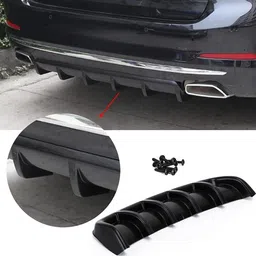 Autotrends Universal Lower Rear Body Bumper Lip Diffuser Shark Fin Spoiler for Car (6 Fin Diffuser) image 4
