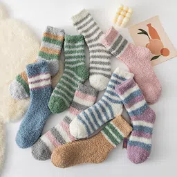 cluze Fuzzy Socks for Women Teen Girls Fluffy Warm Winter Plush Multi Design Socks image 3