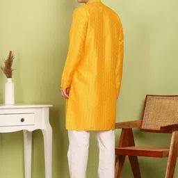 Anouk Geometric Self Design Mandarin Collar Straight Kurta with Trousers image 2