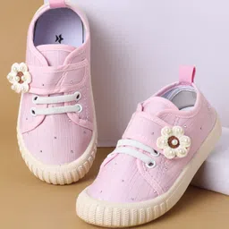 Cute Walk by Babyhug Velcro Closure Casual Shoes with Floral Applique - Pink-picture-17