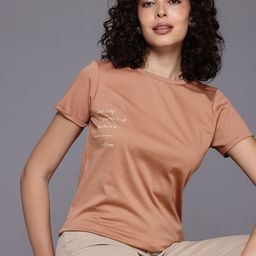Allen Solly Woman Typography Printed Pure Cotton T-shirt-picture-9