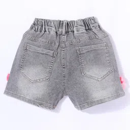 Kookie Kids Denim Shorts with Bow Applique - Blue image 2