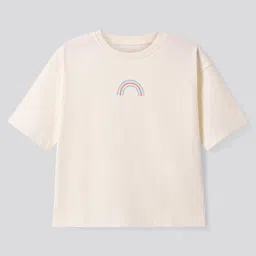 Primo Gino 100% Cotton Half Sleeves Shorts Night Suit With Floral & Text Print Pack Of 2 - Peach & Off White image 2