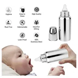 Enorme Combo of 6 Pcs Strawberry Slicone Teether, Bellring, Steel Bottle, Spoon Feeder, Bib, Finger Brush image 2