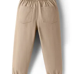 Babyhug Twill Woven Full Length Trouser Pant With Stretch - Beige image 2