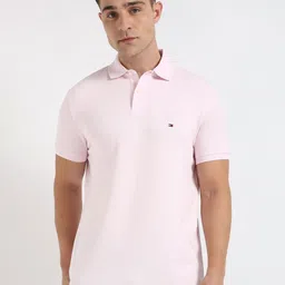 Tommy Hilfiger Men Solid Polo Collar Cotton T-shirt-picture-29