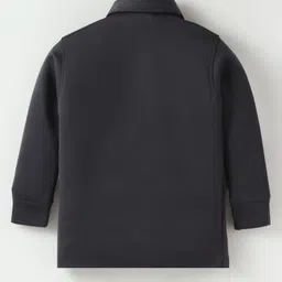 Rikidoos Full Sleeves Solid Tee With Pant Set - Dark Grey image 3