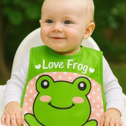 Badal Kidz Plastic Waterproof Baby Feeding Apron with BIB star design and penguin design - Blue &Blue (Pack of 2) image 4