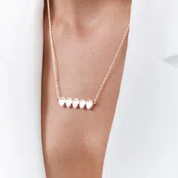 AIKA BY MINUTIAE Brass Rose Gold-Plated Handcrafted Necklace image 3