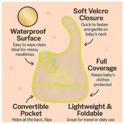 Badal Kidz Plastic Waterproof Baby Feeding Apron with BIB star design and penguin design - Blue &Blue (Pack of 2) image 5