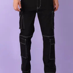 LIMEROAD Men Self Design Cargos Trousers-picture-25
