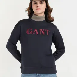 GANT Navy Blue Relaxed Fit Sweatshirt-image-14